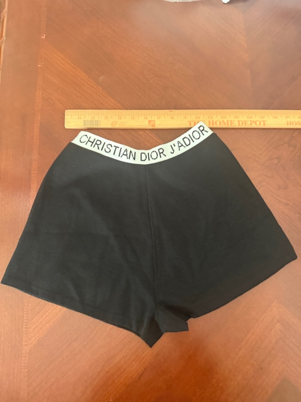 Dior Black Knit Shorts with Logo Waistband stretch briefs high waisted S - Picture 4 of 7